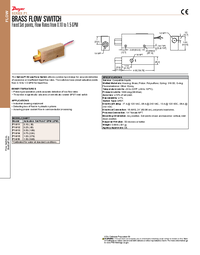 Thumbnail of document Data Sheet - P1-013 Brass Flow Switch
